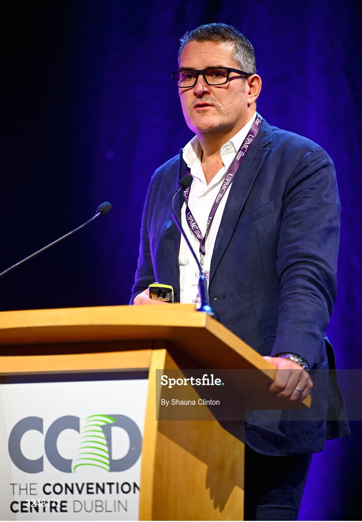 27 September 2025; Chief of Surgery at Aspetar Sport Medicine Hospital, Doha, Qatar, Alan Getgood during the UPMC Orthopaedic Care and Sports Medicine Conference at The Convention Centre in Dublin. Photo by Shauna Clinton/Sportsfile