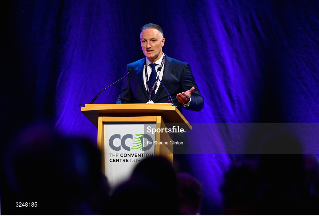 27 September 2025; UPMC Whitfield Hospital consultant orthopaedic surgeon Mr Fiachra Rowan during the UPMC Orthopaedic Care and Sports Medicine Conference at The Convention Centre in Dublin. Photo by Shauna Clinton/Sportsfile