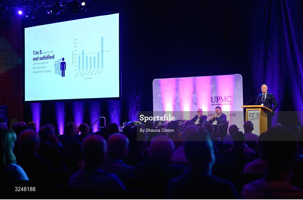 27 September 2025; UPMC Whitfield Hospital consultant orthopaedic surgeon Mr Fiachra Rowan during the UPMC Orthopaedic Care and Sports Medicine Conference at The Convention Centre in Dublin. Photo by Shauna Clinton/Sportsfile