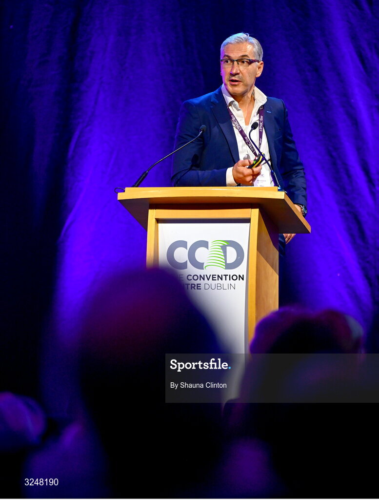27 September 2025; UMPC Sports Surgery Clinic consultant orthopaedic surgeon Mr Mihai Vioreanu during the UPMC Orthopaedic Care and Sports Medicine Conference at The Convention Centre in Dublin. Photo by Shauna Clinton/Sportsfile