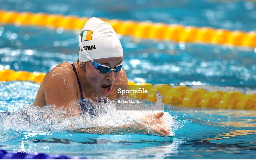 27 September 2025; Roisin Ni Riain of team Ireland competes in the final of the Women’s 200m Medley SM13 during day seven of the Toyota World Para Swimming Championships at the OCBC Aquatic Centre in Singapore. Photo by Ian MacNicol/Sportsfile