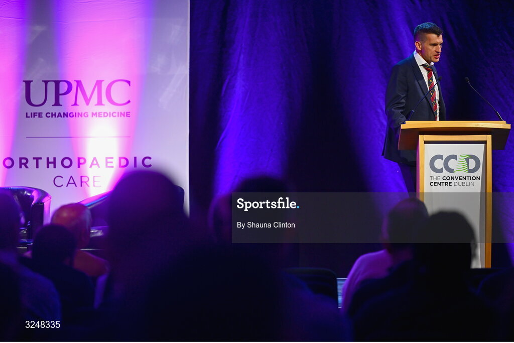 27 September 2025; UPMC Sports Surgery Clinic consultant orthopaedic surgeon Sam Lynch during the UPMC Orthopaedic Care and Sports Medicine Conference at The Convention Centre in Dublin. Photo by Shauna Clinton/Sportsfile