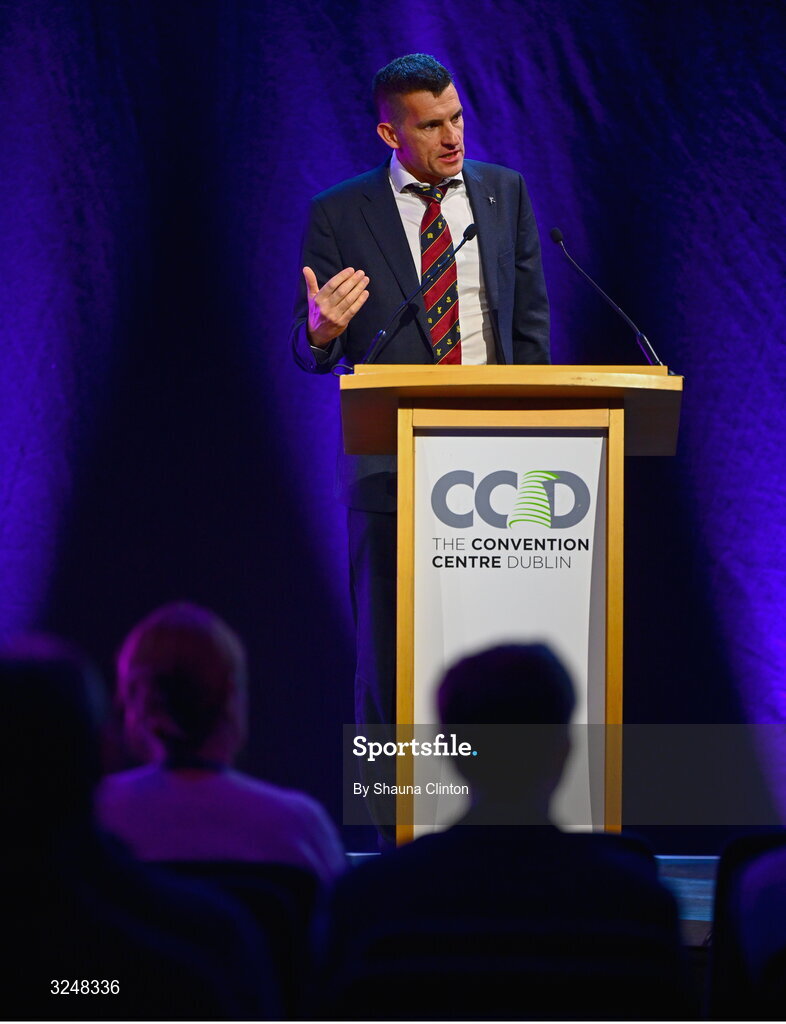 27 September 2025; UPMC Sports Surgery Clinic consultant orthopaedic surgeon Sam Lynch during the UPMC Orthopaedic Care and Sports Medicine Conference at The Convention Centre in Dublin. Photo by Shauna Clinton/Sportsfile