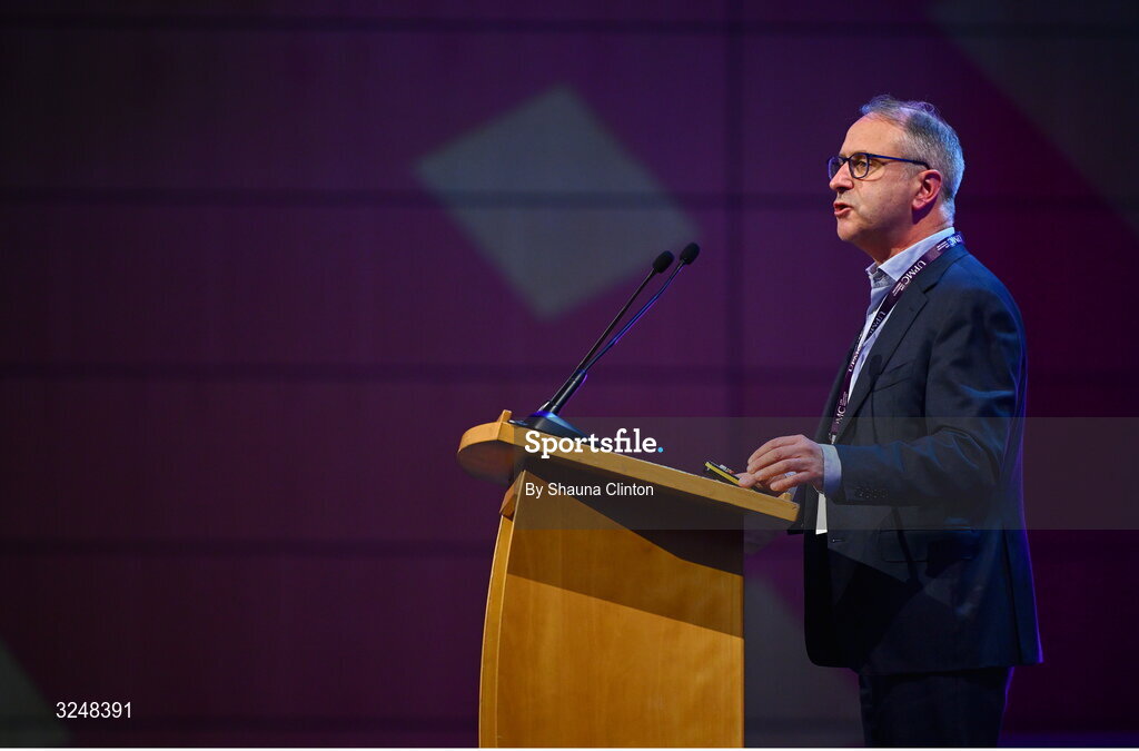 27 September 2025; UPMC Sports Surgery Clinic consultant neurosurgeon Michael Kelleher during the UPMC Orthopaedic Care and Sports Medicine Conference at The Convention Centre in Dublin. Photo by Shauna Clinton/Sportsfile