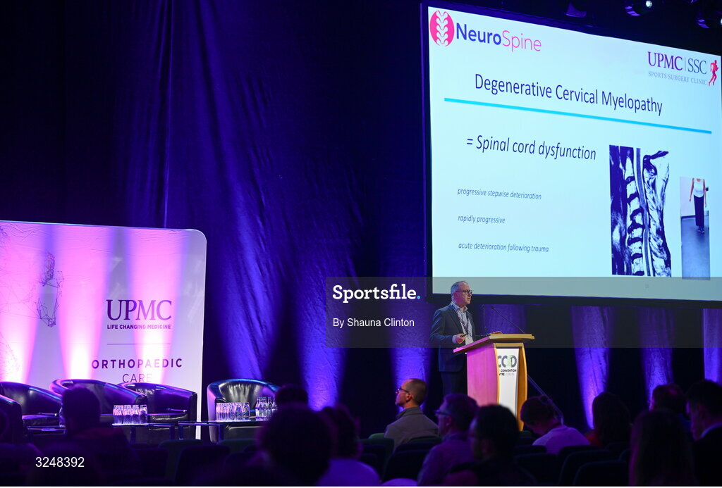 27 September 2025; UPMC Sports Surgery Clinic consultant neurosurgeon Michael Kelleher during the UPMC Orthopaedic Care and Sports Medicine Conference at The Convention Centre in Dublin. Photo by Shauna Clinton/Sportsfile