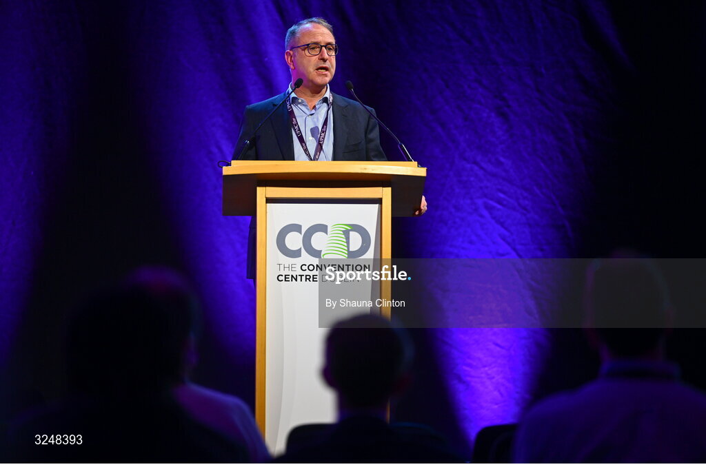 27 September 2025; UPMC Sports Surgery Clinic consultant neurosurgeon Michael Kelleher during the UPMC Orthopaedic Care and Sports Medicine Conference at The Convention Centre in Dublin. Photo by Shauna Clinton/Sportsfile