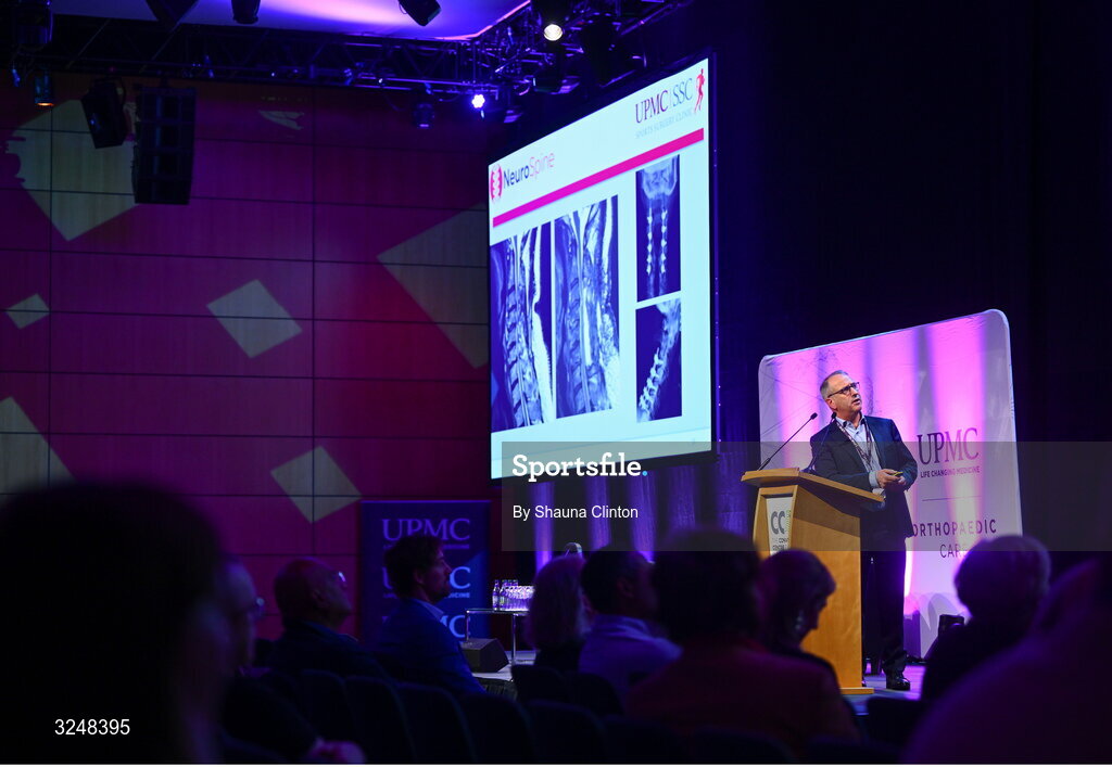 27 September 2025; UPMC Sports Surgery Clinic consultant neurosurgeon Michael Kelleher during the UPMC Orthopaedic Care and Sports Medicine Conference at The Convention Centre in Dublin. Photo by Shauna Clinton/Sportsfile