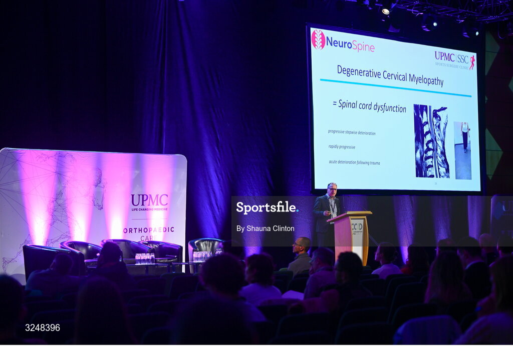 27 September 2025; UPMC Sports Surgery Clinic consultant neurosurgeon Michael Kelleher during the UPMC Orthopaedic Care and Sports Medicine Conference at The Convention Centre in Dublin. Photo by Shauna Clinton/Sportsfile