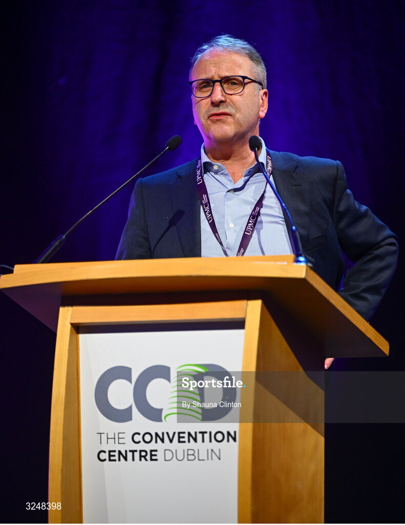 27 September 2025; UPMC Sports Surgery Clinic consultant neurosurgeon Michael Kelleher during the UPMC Orthopaedic Care and Sports Medicine Conference at The Convention Centre in Dublin. Photo by Shauna Clinton/Sportsfile
