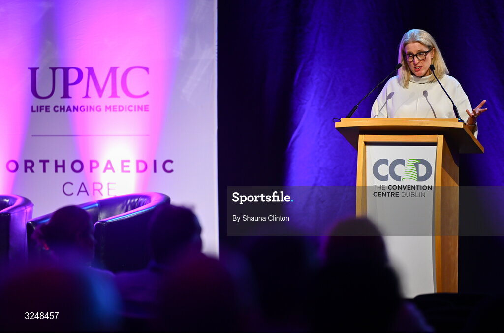 27 September 2025; UPMC Sports Surgery Clinic consultant orthopaedic surgeon Ann Maria Byrne during the UPMC Orthopaedic Care and Sports Medicine Conference at The Convention Centre in Dublin. Photo by Shauna Clinton/Sportsfile