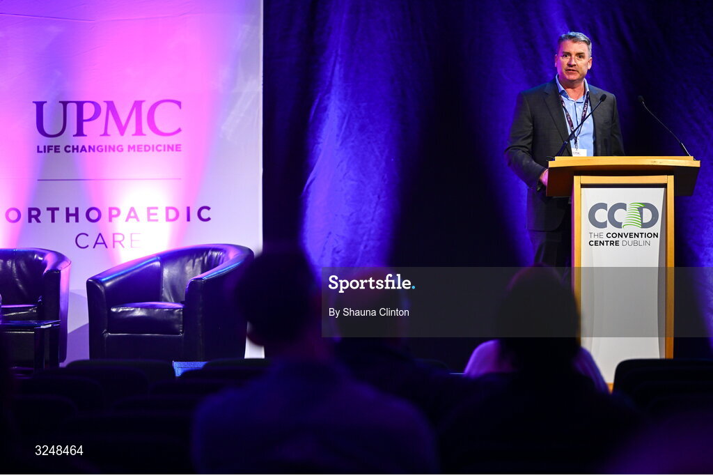 27 September 2025; UPMC Whitfield Hospital consultant orthopaedic surgeon Professor Paul McKenna during the UPMC Orthopaedic Care and Sports Medicine Conference at The Convention Centre in Dublin. Photo by Shauna Clinton/Sportsfile