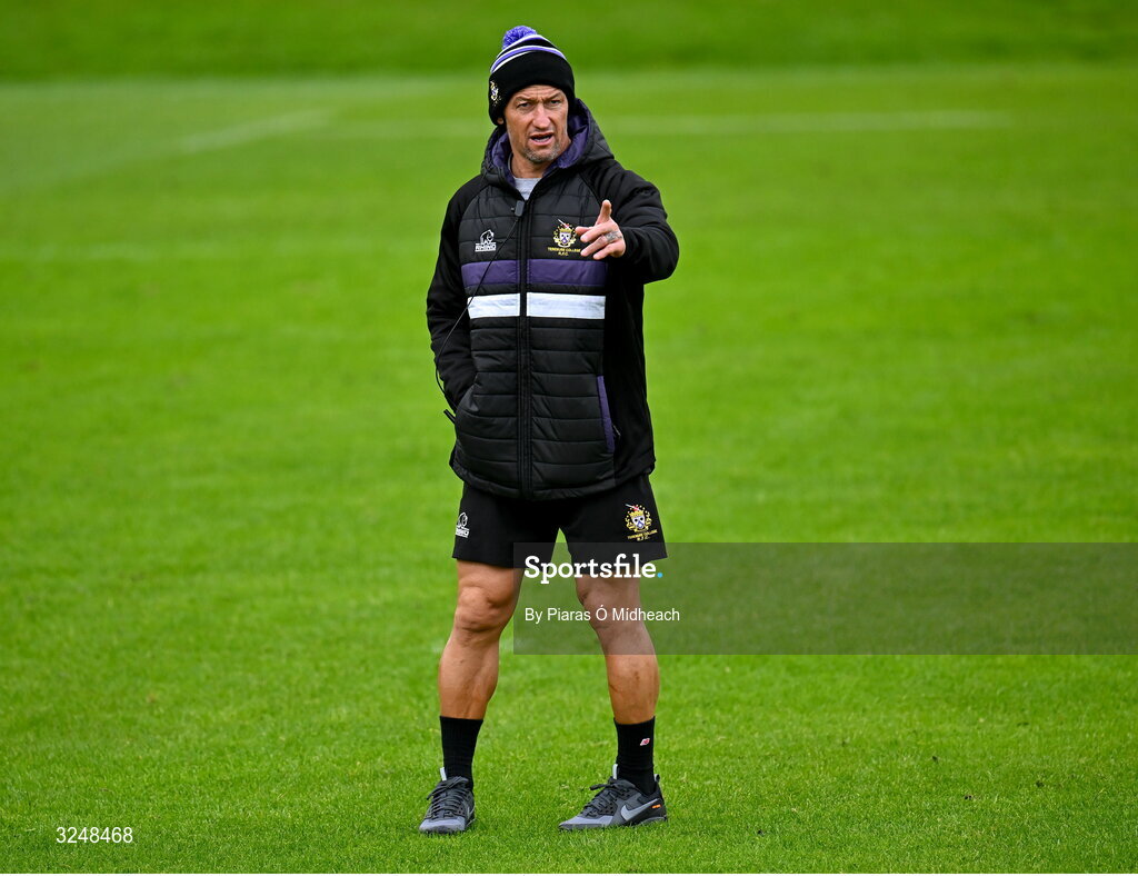 27 September 2025; Terenure College RFC head coach Carlos Spencer before the Energia All-Ireland League Division 1A match between UCD and Terenure College RFC at UCD Bowl in Dublin. Photo by Piaras Ó Mídheach/Sportsfile