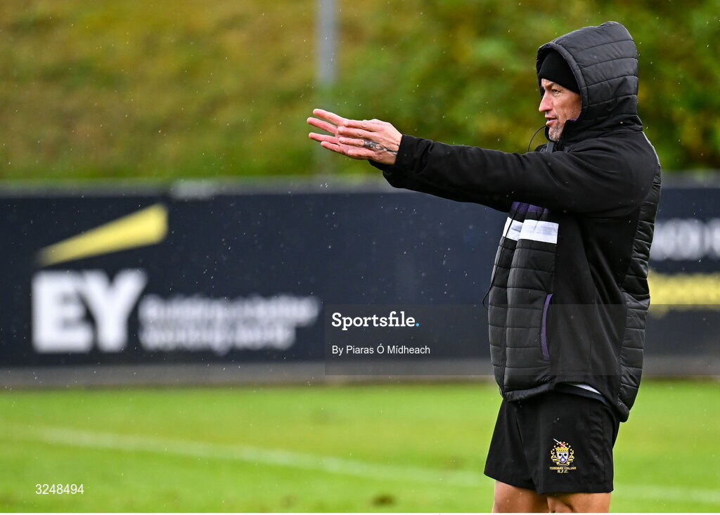 27 September 2025; Terenure College RFC head coach Carlos Spencer before the Energia All-Ireland League Division 1A match between UCD and Terenure College RFC at UCD Bowl in Dublin. Photo by Piaras Ó Mídheach/Sportsfile