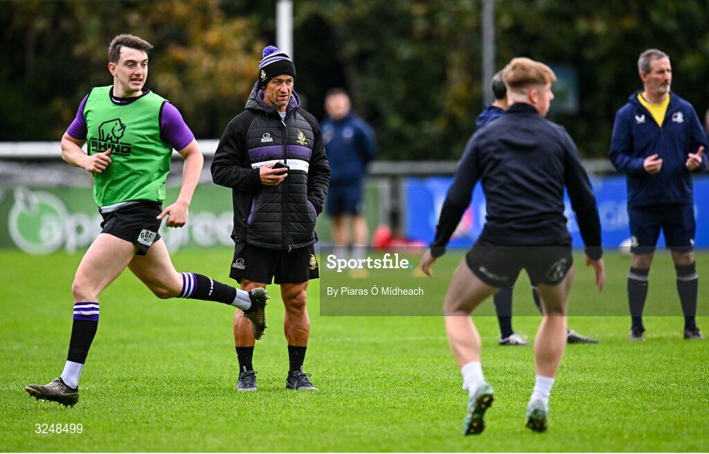 27 September 2025; Terenure College RFC head coach Carlos Spencer before the Energia All-Ireland League Division 1A match between UCD and Terenure College RFC at UCD Bowl in Dublin. Photo by Piaras Ó Mídheach/Sportsfile