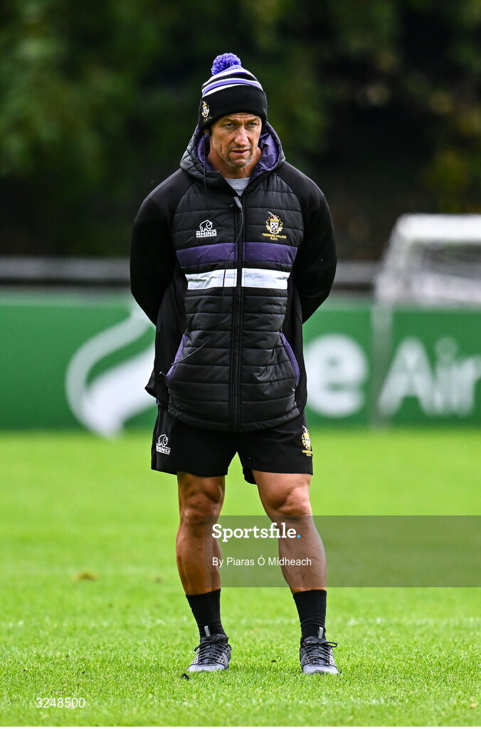 27 September 2025; Terenure College RFC head coach Carlos Spencer before the Energia All-Ireland League Division 1A match between UCD and Terenure College RFC at UCD Bowl in Dublin. Photo by Piaras Ó Mídheach/Sportsfile