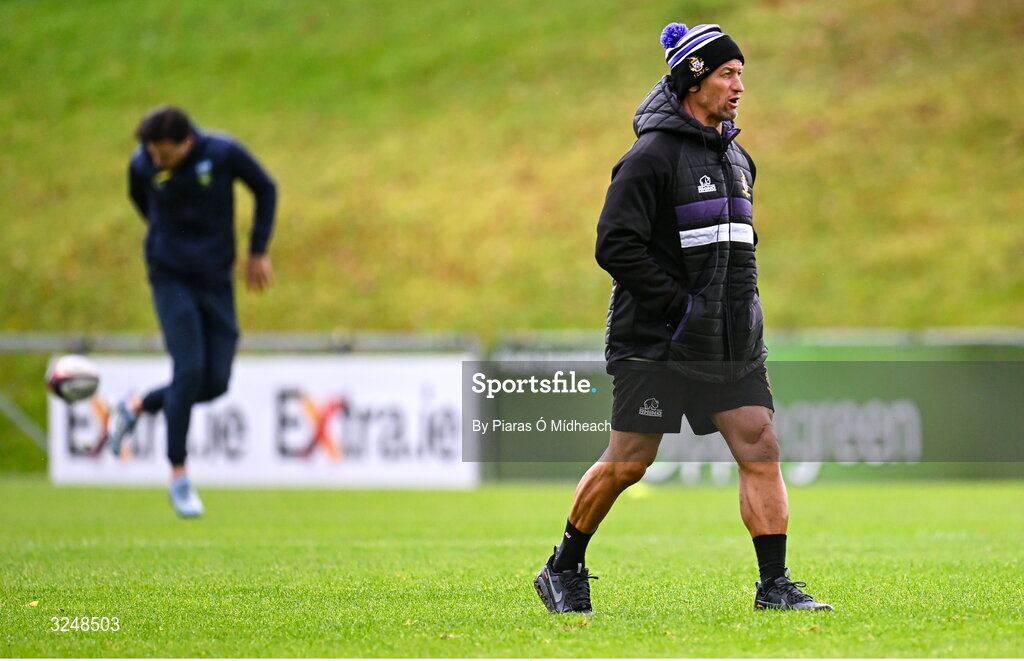 27 September 2025; Terenure College RFC head coach Carlos Spencer before the Energia All-Ireland League Division 1A match between UCD and Terenure College RFC at UCD Bowl in Dublin. Photo by Piaras Ó Mídheach/Sportsfile