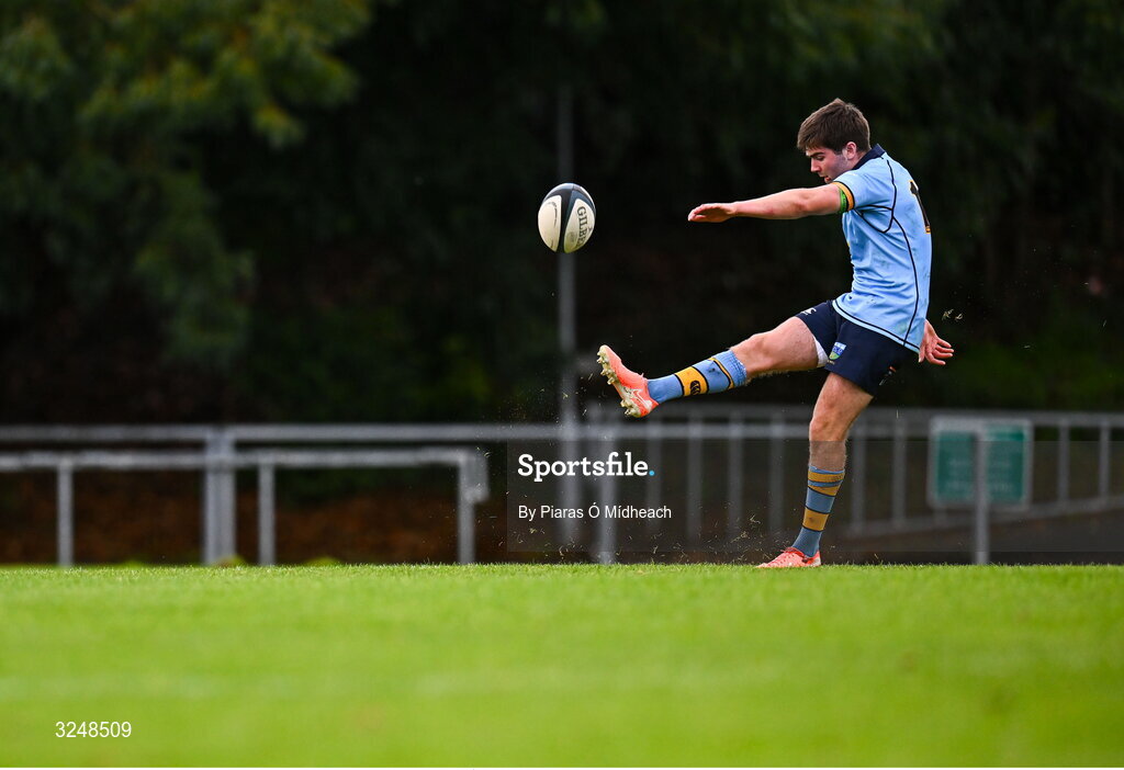 27 September 2025; Patrick Clancey of UCD during the Energia All-Ireland League Division 1A match between UCD and Terenure College RFC at UCD Bowl in Dublin. Photo by Piaras Ó Mídheach/Sportsfile