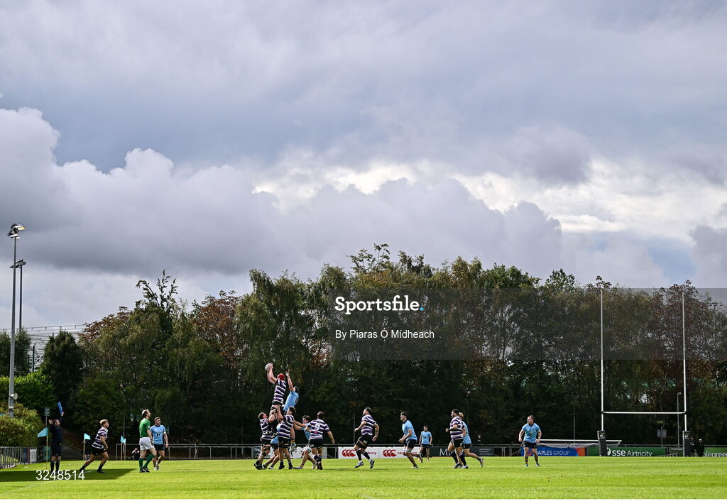 27 September 2025; A general view of a line-out during the Energia All-Ireland League Division 1A match between UCD and Terenure College RFC at UCD Bowl in Dublin. Photo by Piaras Ó Mídheach/Sportsfile