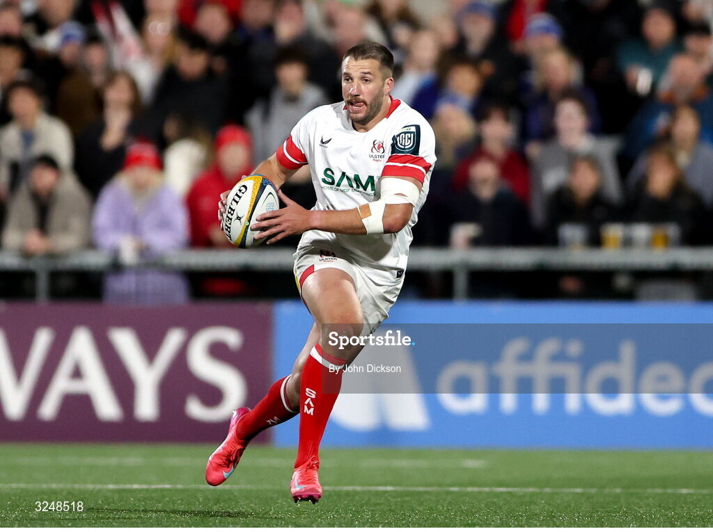 26 September 2025; Stuart McCloskey of Ulster during the United Rugby Championship match between Ulster and Dragons at Affidea Stadium in Belfast. Photo by John Dickson/Sportsfile