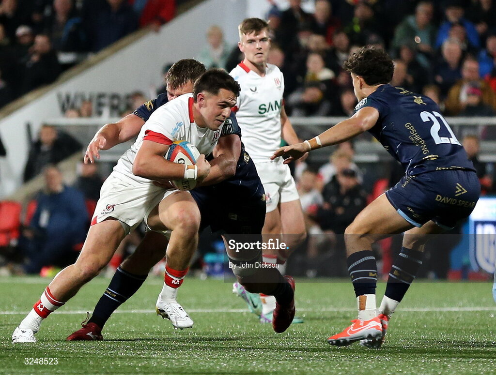 26 September 2025; James Hume of Ulster during the United Rugby Championship match between Ulster and Dragons at Affidea Stadium in Belfast. Photo by John Dickson/Sportsfile