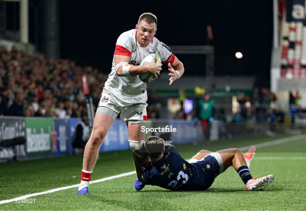 26 September 2025; Zac Ward of Ulster during the United Rugby Championship match between Ulster and Dragons at Affidea Stadium in Belfast. Photo by John Dickson/Sportsfile