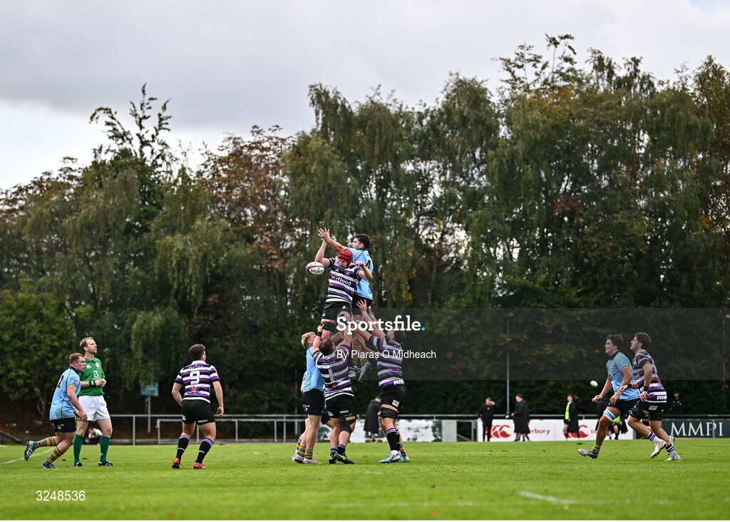 27 September 2025; A general view of a line-out during the Energia All-Ireland League Division 1A match between UCD and Terenure College RFC at UCD Bowl in Dublin. Photo by Piaras Ó Mídheach/Sportsfile