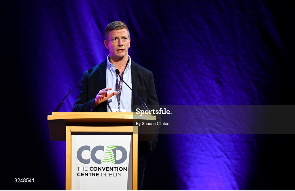 27 September 2025; UPMC Sports Surgery Clinic head of rehabilitation at the sports medicine department Sam Baida PhD during the UPMC Orthopaedic Care and Sports Medicine Conference at The Convention Centre in Dublin. Photo by Shauna Clinton/Sportsfile