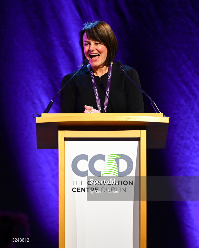 27 September 2025; UPMC Sports Surgery Clinic general manager Fiona Roche during the UPMC Orthopaedic Care and Sports Medicine Conference at The Convention Centre in Dublin. Photo by Shauna Clinton/Sportsfile
