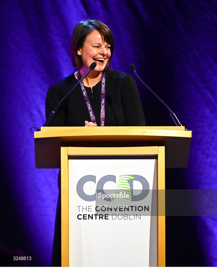 27 September 2025; UPMC Sports Surgery Clinic general manager Fiona Roche during the UPMC Orthopaedic Care and Sports Medicine Conference at The Convention Centre in Dublin. Photo by Shauna Clinton/Sportsfile