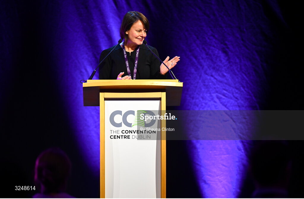 27 September 2025; UPMC Sports Surgery Clinic general manager Fiona Roche during the UPMC Orthopaedic Care and Sports Medicine Conference at The Convention Centre in Dublin. Photo by Shauna Clinton/Sportsfile