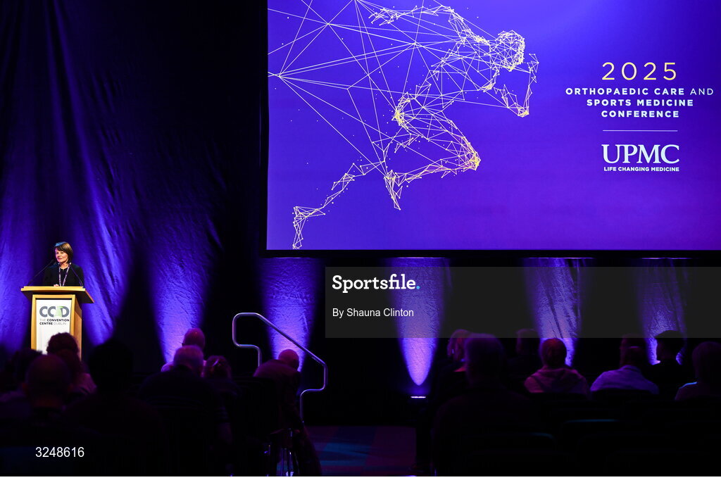 27 September 2025; UPMC Sports Surgery Clinic general manager Fiona Roche during the UPMC Orthopaedic Care and Sports Medicine Conference at The Convention Centre in Dublin. Photo by Shauna Clinton/Sportsfile