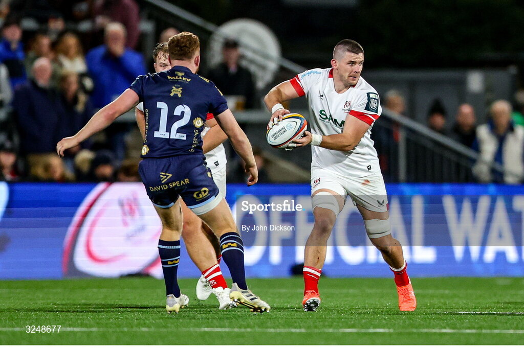 26 September 2025; Nick Timoney of Ulster in action during the United Rugby Championship match between Ulster and Dragons at Affidea Stadium in Belfast. Photo by John Dickson/Sportsfile