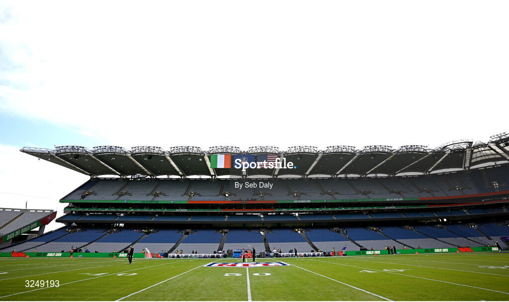 28 September 2025; A general view inside the stadium before the 2025 NFL International Game between the Pittsburgh Steelers and the Minnesota Vikings at Croke Park in Dublin. Photo by Seb Daly/Sportsfile