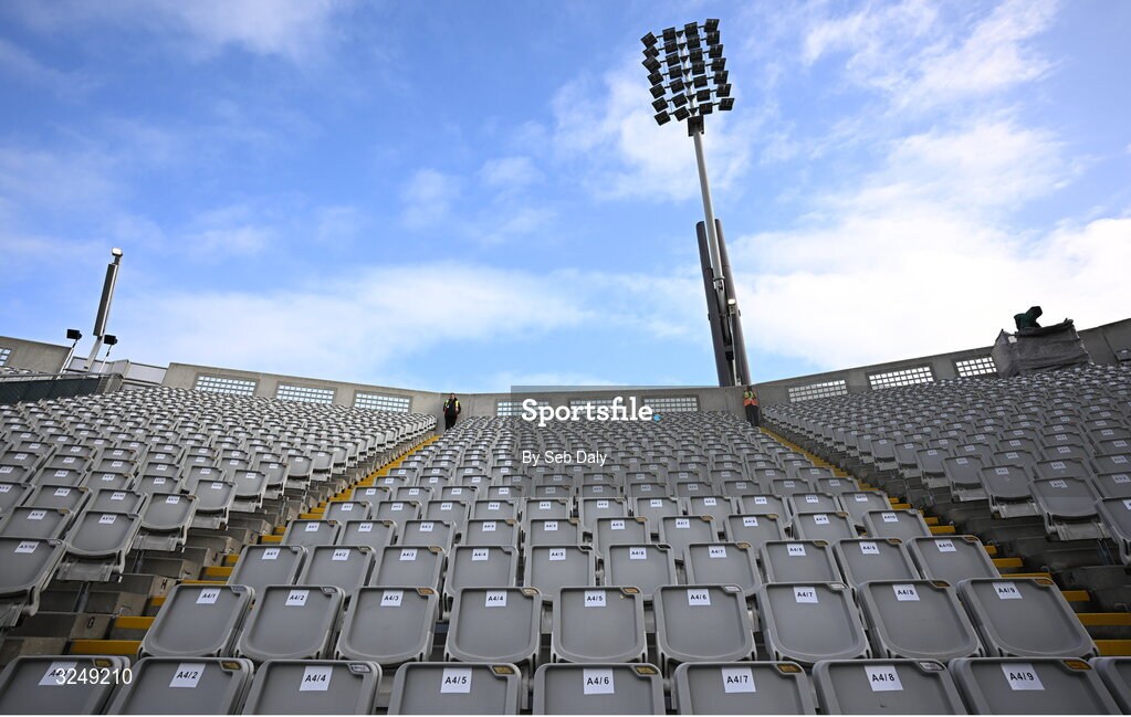 28 September 2025; A general view of seats on the the hill before the 2025 NFL International Game between the Pittsburgh Steelers and the Minnesota Vikings at Croke Park in Dublin. Photo by Seb Daly/Sportsfile