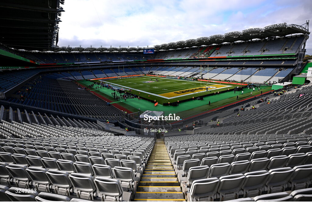 28 September 2025; A general view inside the stadium before the 2025 NFL International Game between the Pittsburgh Steelers and the Minnesota Vikings at Croke Park in Dublin. Photo by Seb Daly/Sportsfile