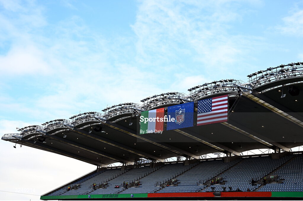 28 September 2025; A general view inside the stadium before the 2025 NFL International Game between the Pittsburgh Steelers and the Minnesota Vikings at Croke Park in Dublin. Photo by Seb Daly/Sportsfile