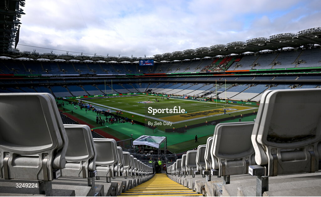 28 September 2025; A general view inside the stadium before the 2025 NFL International Game between the Pittsburgh Steelers and the Minnesota Vikings at Croke Park in Dublin. Photo by Seb Daly/Sportsfile