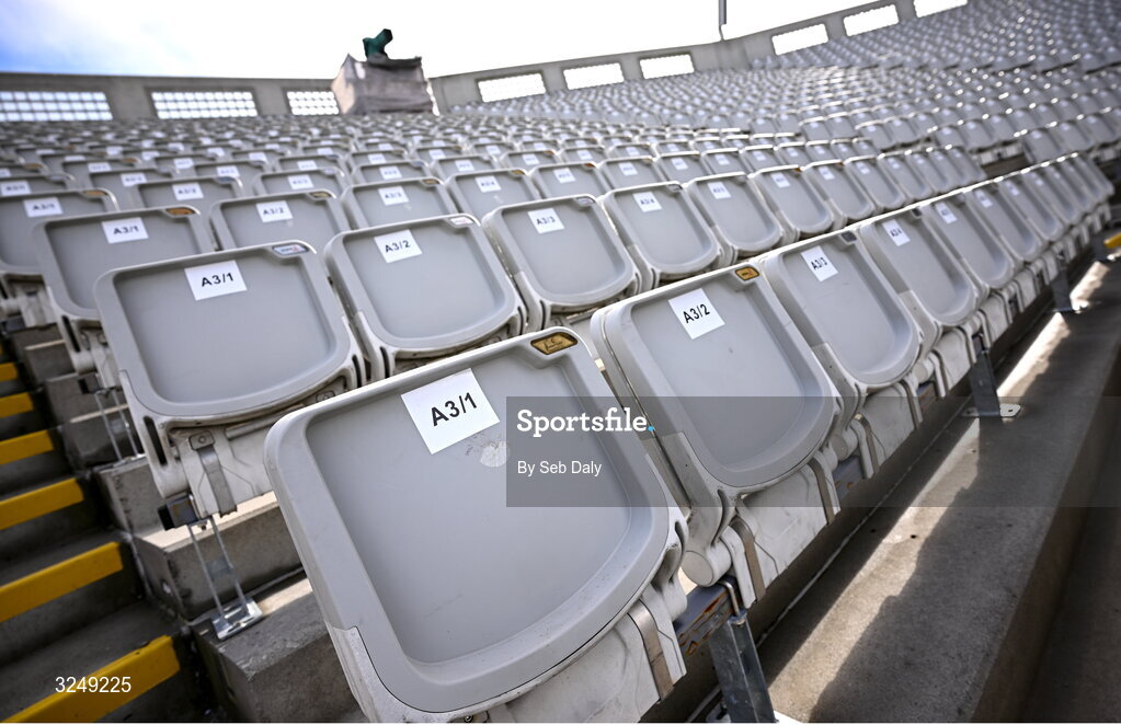 28 September 2025; A general view of seats on the the hill before the 2025 NFL International Game between the Pittsburgh Steelers and the Minnesota Vikings at Croke Park in Dublin. Photo by Seb Daly/Sportsfile