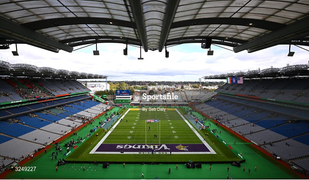 28 September 2025; A general view inside the stadium before the 2025 NFL International Game between the Pittsburgh Steelers and the Minnesota Vikings at Croke Park in Dublin. Photo by Seb Daly/Sportsfile