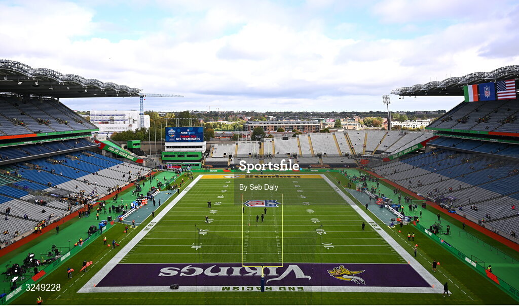 28 September 2025; A general view inside the stadium before the 2025 NFL International Game between the Pittsburgh Steelers and the Minnesota Vikings at Croke Park in Dublin. Photo by Seb Daly/Sportsfile