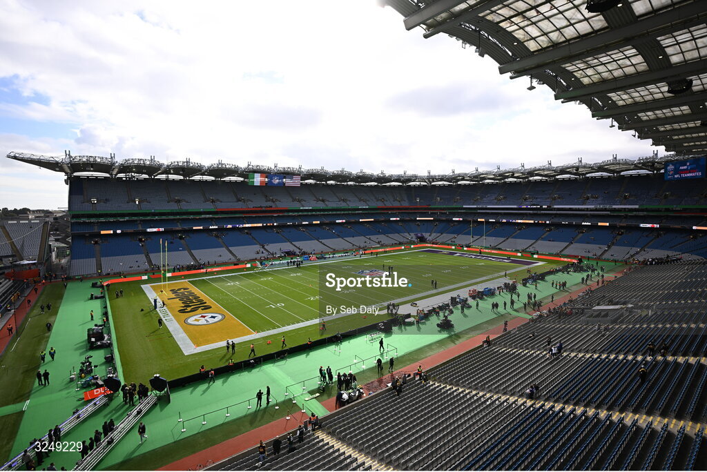28 September 2025; A general view inside the stadium before the 2025 NFL International Game between the Pittsburgh Steelers and the Minnesota Vikings at Croke Park in Dublin. Photo by Seb Daly/Sportsfile