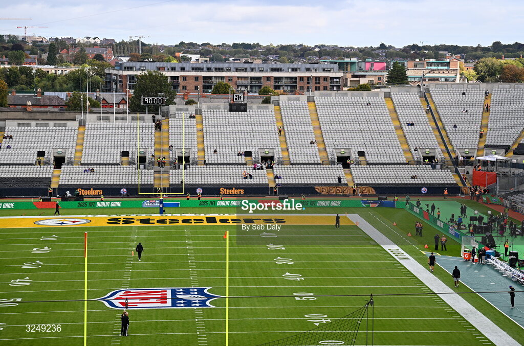 28 September 2025; A general view inside the stadium before the 2025 NFL International Game between the Pittsburgh Steelers and the Minnesota Vikings at Croke Park in Dublin. Photo by Seb Daly/Sportsfile