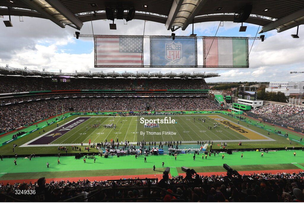28 September 2025; A general view of Croke Park during the 2025 NFL International Game between the Pittsburgh Steelers and the Minnesota Vikings at Croke Park in Dublin. Photo by Thomas Flinkow/Sportsfile