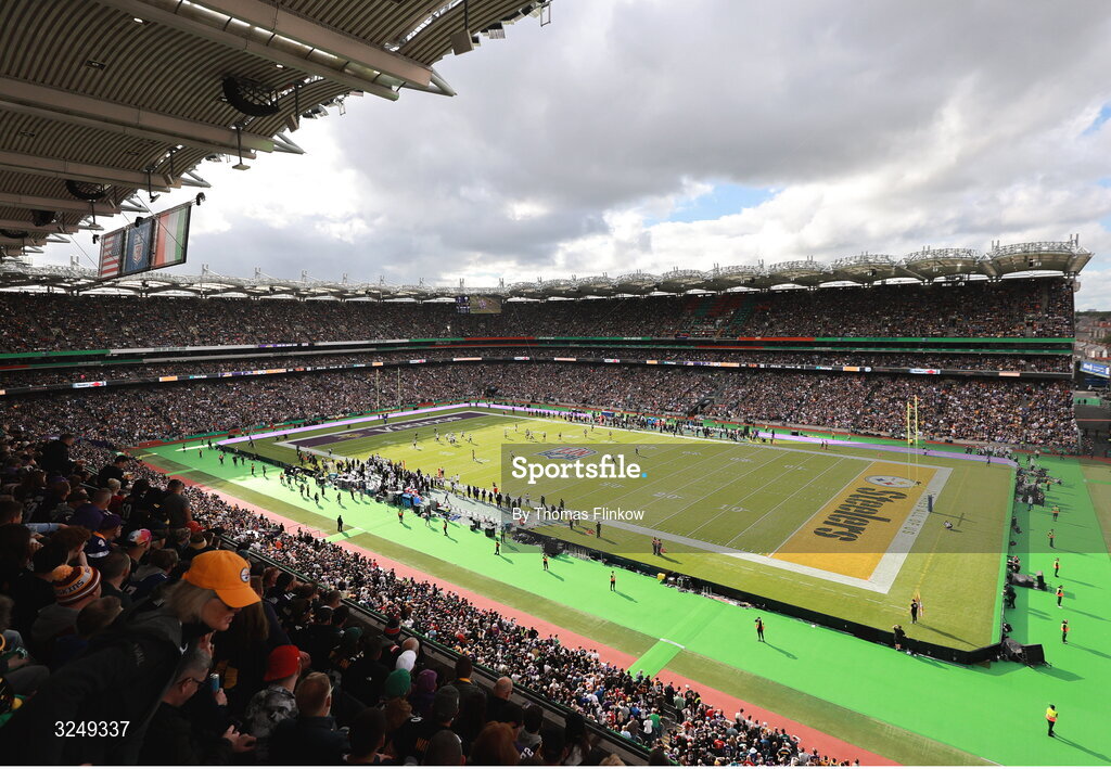 28 September 2025; A general view of Croke Park during the 2025 NFL International Game between the Pittsburgh Steelers and the Minnesota Vikings at Croke Park in Dublin. Photo by Thomas Flinkow/Sportsfile
