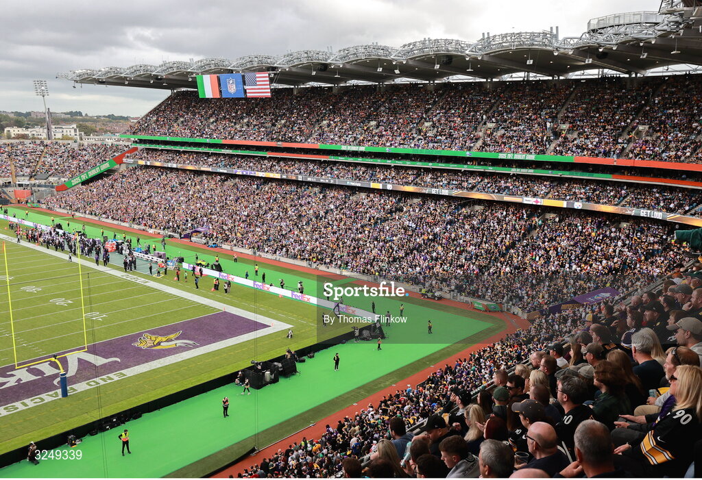 28 September 2025; A general view of Croke Park during the 2025 NFL International Game between the Pittsburgh Steelers and the Minnesota Vikings at Croke Park in Dublin. Photo by Thomas Flinkow/Sportsfile