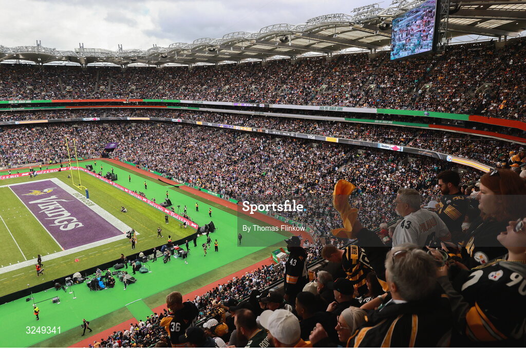 28 September 2025; A general view of Croke Park during the 2025 NFL International Game between the Pittsburgh Steelers and the Minnesota Vikings at Croke Park in Dublin. Photo by Thomas Flinkow/Sportsfile