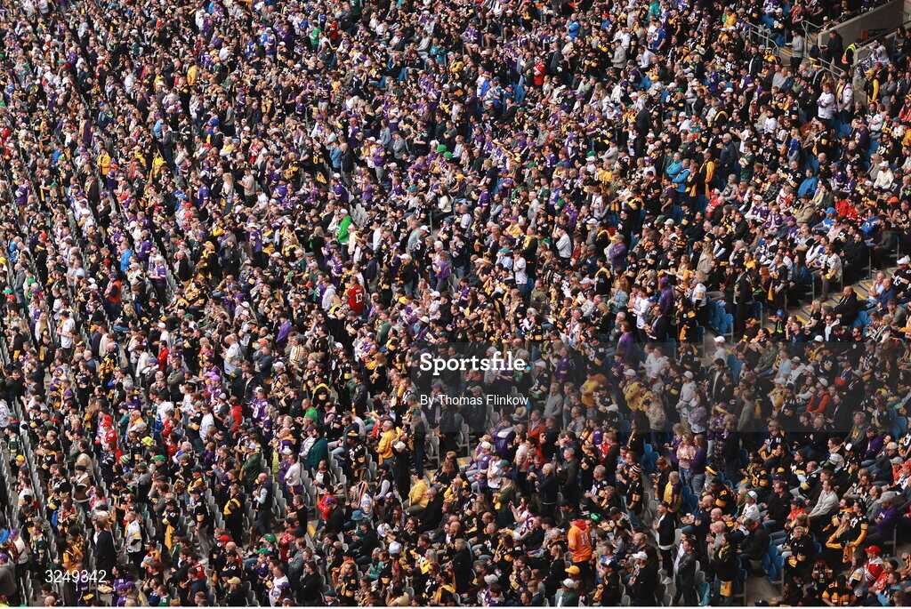 28 September 2025; Spectators during the 2025 NFL International Game between the Pittsburgh Steelers and the Minnesota Vikings at Croke Park in Dublin. Photo by Thomas Flinkow/Sportsfile