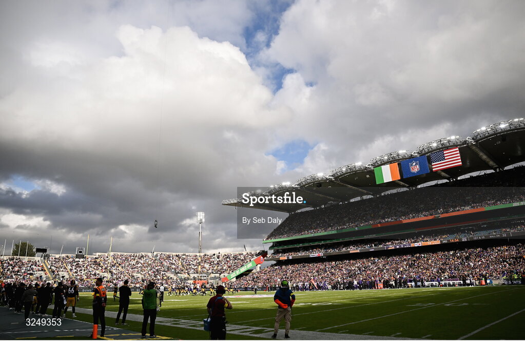 28 September 2025; A general view of Croke Park during the 2025 NFL International Game between the Pittsburgh Steelers and the Minnesota Vikings at Croke Park in Dublin. Photo by Seb Daly/Sportsfile