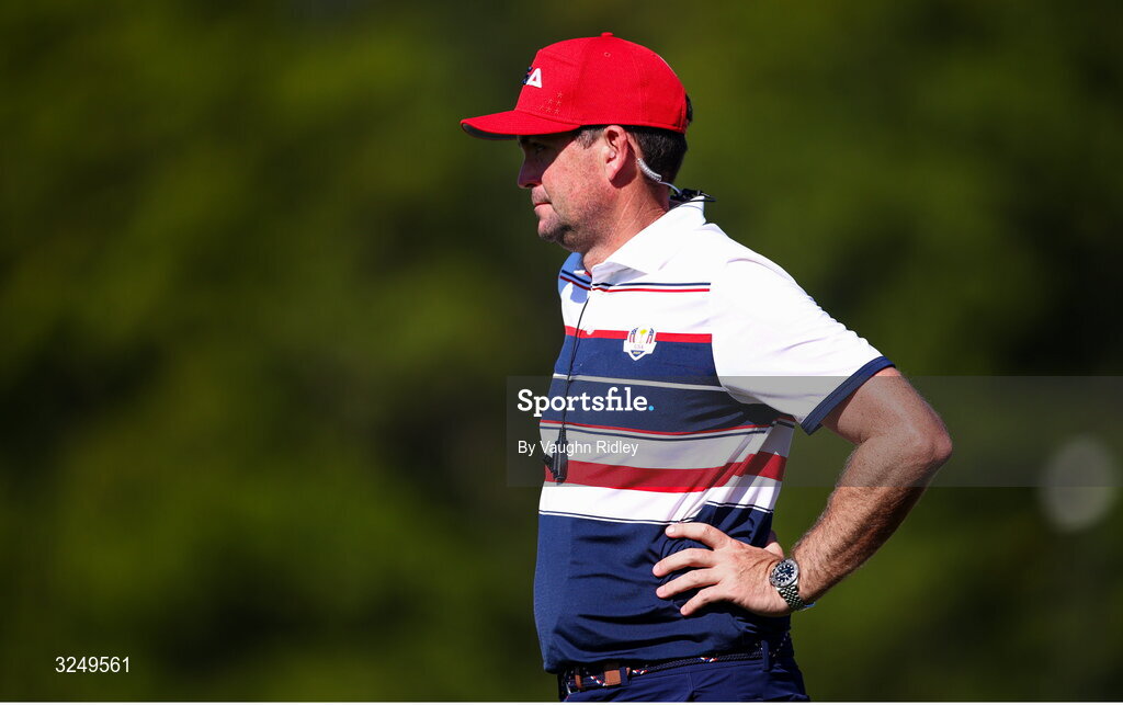 28 September 2025; USA captain Keegan Bradley during the singles matches on day three of the 2025 Ryder Cup at Black Course at Bethpage State Park Golf Course in Farmingdale, New York, USA. Photo by Vaughn Ridley/Sportsfile