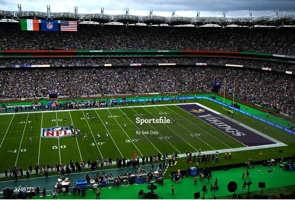 28 September 2025; A general view of the stadium during the 2025 NFL International Game between the Pittsburgh Steelers and the Minnesota Vikings at Croke Park in Dublin. Photo by Seb Daly/Sportsfile